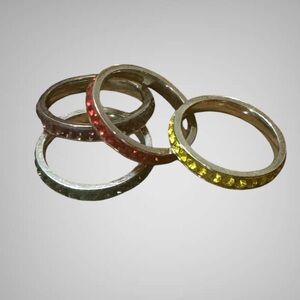 SET OF FOUR STACKABLE STAINLESS STEEL RINGS